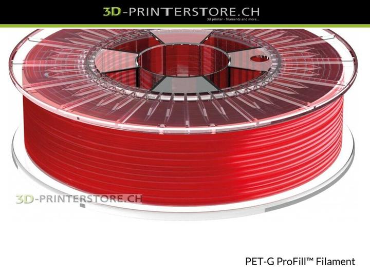 Image du produit 3d-printerstore.ch PETG ProFill rouge transparent 2.85mm 0.75kg (PETG, 2.85 mm, 750 g, Rouge)