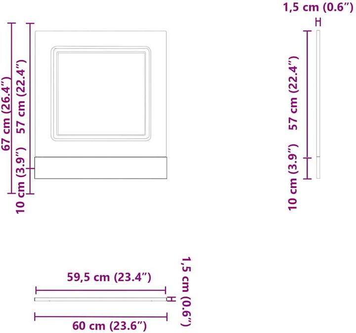 Immagine prodotto VidaXL Pannello lavastoviglie Kalmar Black 60x1,5x67 cm Materiale a base di legno