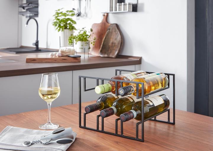 Actual product image FineBuy Wine Bottle Holder FB82257 Metal Black