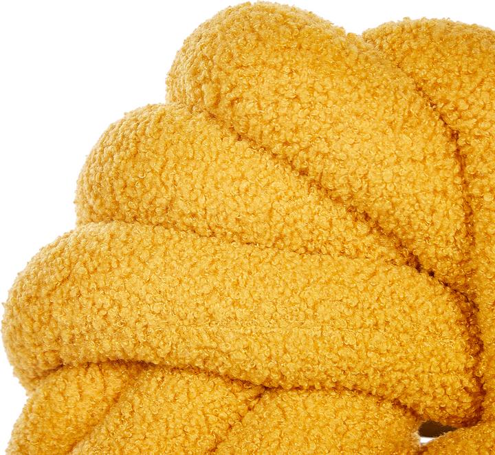 Produktbild Beliani Boucle Knoten Kissen Gelb 31 x 31 cm AKOLA (31 x 31 cm)