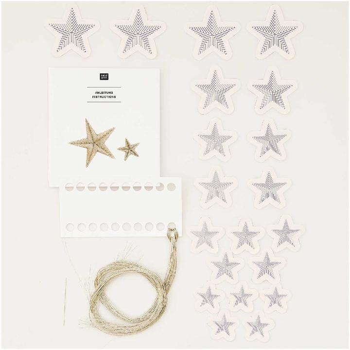 Actual product image Rico Design Stick and stitch pack of stars.100195