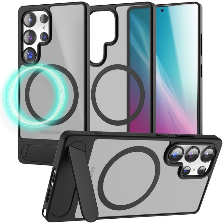 Immagine prodotto Nalia Triton - Durchsichtige Standfuss Hülle mit MagSafe Ring - Kickstand Hardcover (Samsung Galaxy S25 Ultra)
