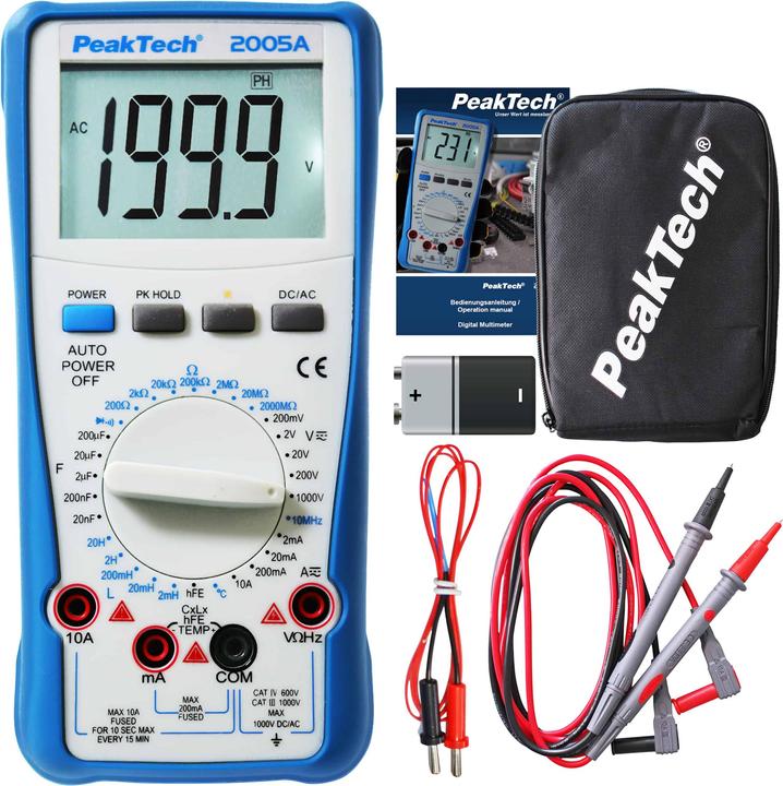 Image du produit Peaktech P 2005 A Multimètre numérique (CAT III 1000V, CAT IV 600V)