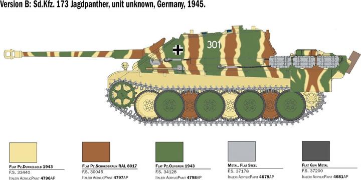 Actual product image Italeri 1:35 Sd.Kfz.173 Jagdpanther+winter crew