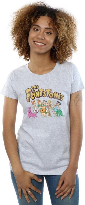 Actual product image The Flintstones Womens/Ladies Group Distressed Cotton T-Shirt (M)
