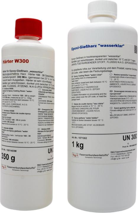 Produktbild R&G epoxid-giessharz (wasserklar) + härter w300, packung/ 1,35 kg