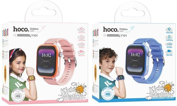 Actual product image Hoco Headphone with microphone smartwatch for kids with call function 4G Y101 blue