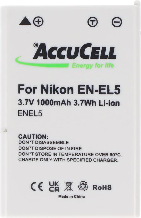 Produktbild AccuCell Akku passend für Nikon EN-EL5, Duracell CP1 (Akku)