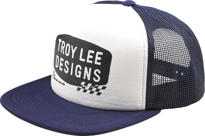 Troy Lee Designs Trucker Snapback Cap, Stamp, vintage white/navy, one size (One Size)