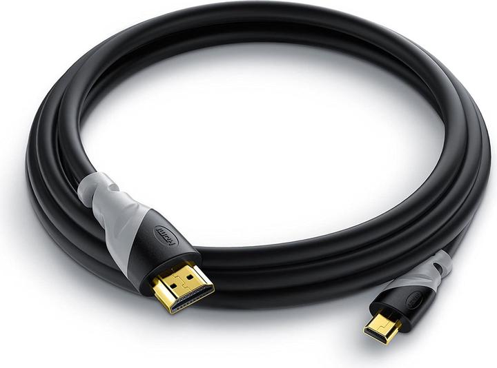 Produktbild CSL Micro HDMI Kabel 2.0 - 4k 60Hz Ultra HD - Full HD - 3D - Ethernet - 1080p 2160p - 3 fach geschirmt (1 m, HDMI)