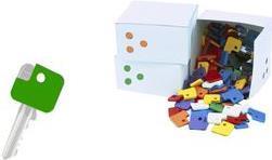 Actual product image Wedo Square key caps, assortment box of 100 made of flexible plastic, product dimensions: (W)30 x (H)27