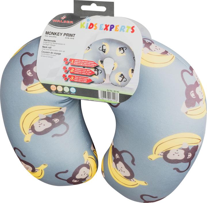 Immagine prodotto KidsExperts Bolster Monkey da 5 anni grigio/giallo (Cuscino per testa e collo)