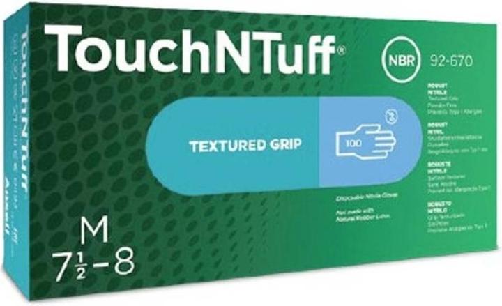 Produktbild Ansell Disposable gloves TouchNTuff® 92-670, 100 pcs, 0.13mm thick, size XL (9.5-10) blue (9.5, 10)