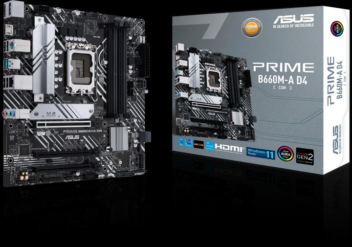Immagine prodotto ASUS MB PRIME B660M-A D4-CSM (Intel,1700,DDR4,mATX) (LGA 1700, Intel B660, mATX)