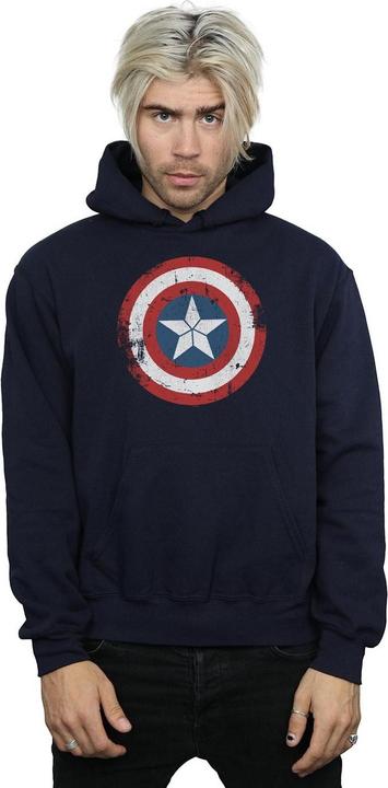 Actual product image Mens Captain America Civil War Distressed Shield Hoodie (XL)