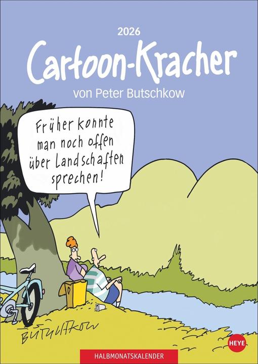 Produktbild Peter Butschkow: Cartoon-Kracher Halbmonatskalender 2026 (Deutsch)