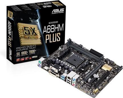 Produktbild ASUS Mainboard A68HM-PLUS FM2+ 2xDDR3 4xSATA3 mATX (FM2+, AMD A68H, mATX, Flex-ATX)