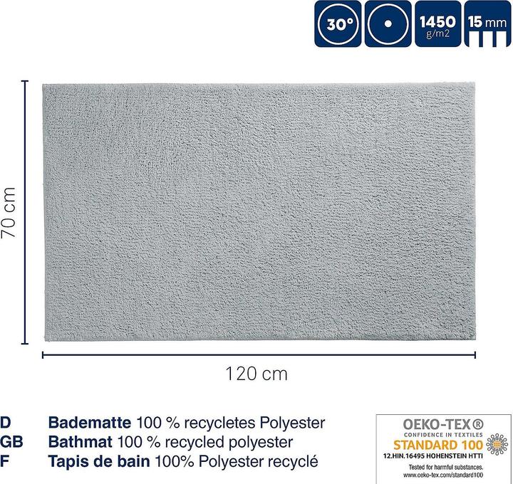 Actual product image Kela Bathmat Maja granit grey (120 x 70 cm)