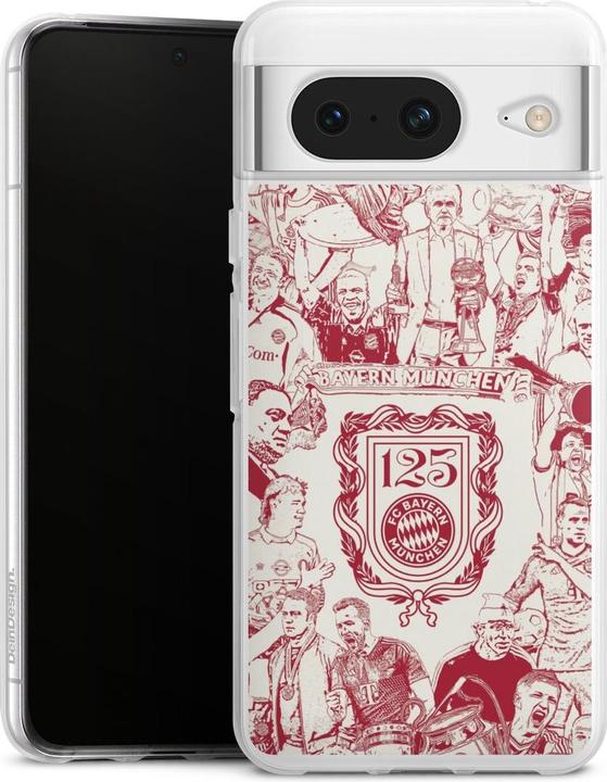 DeinDesign Silikon Hülle für Google Pixel 8 Handyhülle Case Smartphone Schutzhülle FCB 125 Jahre FC Bayern (Google Pixel 8)