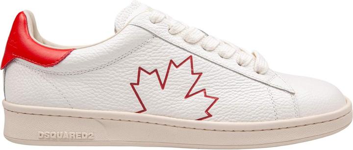 Produktbild Dsquared2 boxer sneakers in leather white and red color (42)