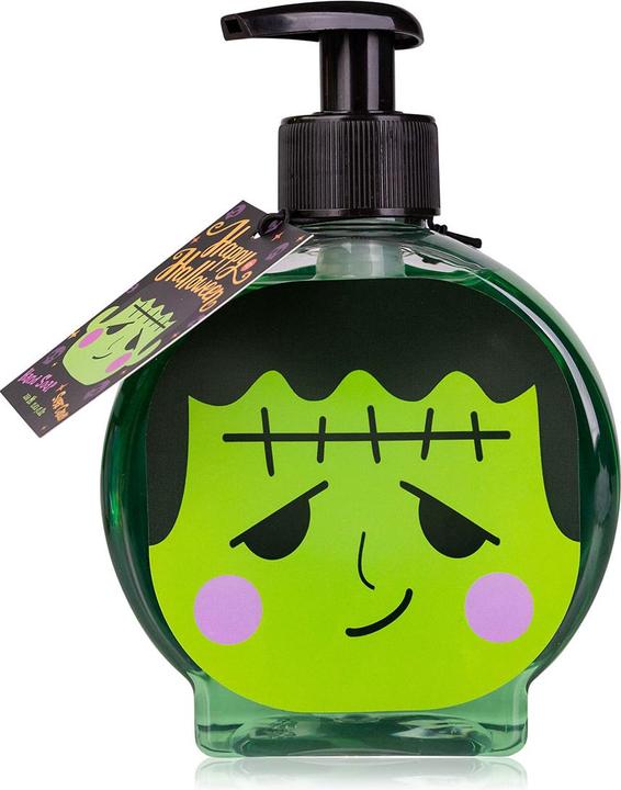 Produktbild Accentra Handseife HAPPY HALLOWEEN in Pumpspender, Motiv: Monster, 350ml, Duft: Sugar Candy, Farbe: grün/schw (Flüssigseife, 350 ml)