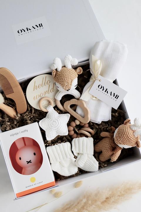 Image du produit Oykami Coffret cadeau bébé couleurs neutres "Madeira" avec veilleuse Miffy et élan