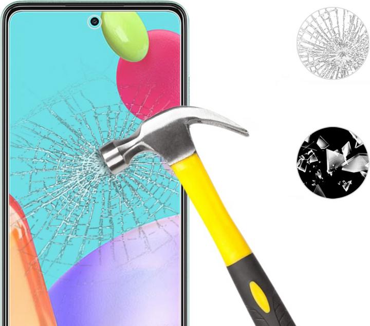 Actual product image Apfelkiste Armoured glass screen protector Samsung Galaxy (1 Piece, Samsung Galaxy A52 5G, Samsung Galaxy A52s 5G)