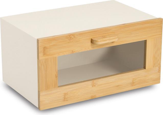 Image du produit Zeller Present Boîte à pain avec clapet frontal en bambou métal 36x23x19.5 cm