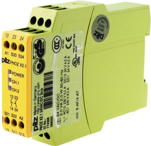 Actual product image Pilz PNOZ/X2.1 safety relay,24Vac/dc 2NO