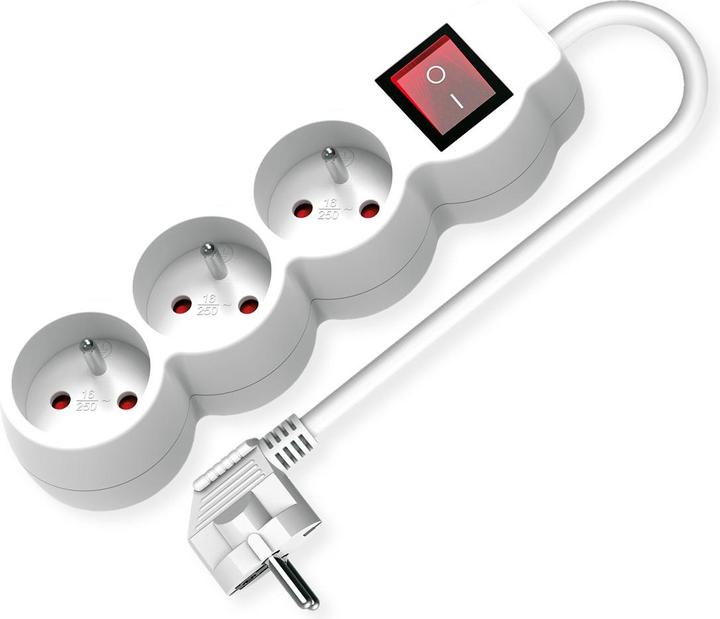 Produktbild Value 3-fach Steckdosenleiste UTE mit Schalter (3 x, CEE 7/5, CEE 7/3, 3 m)