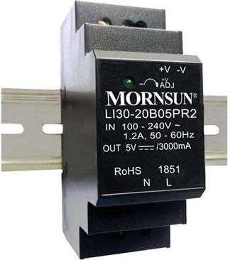 Immagine prodotto Mornsun Alimentatore industriale per guida DIN - uscita singola - 30 W - 12 V - 2 A