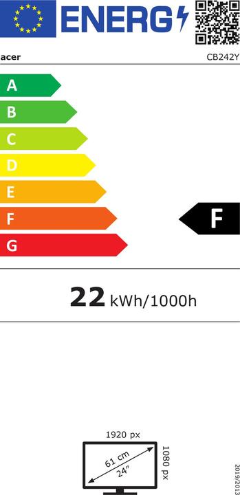 Energy Label Acer CB242Ysmiprx (1920 x 1080 pixels, 23.80")
