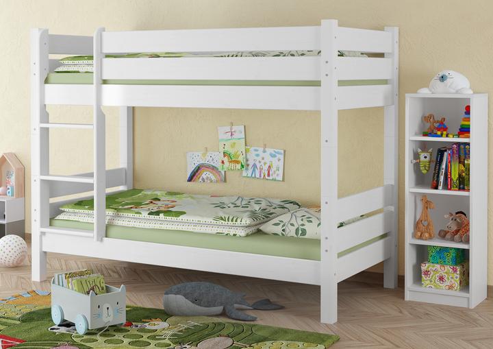 Produktbild Erst-Holz Etagenbett für Erwachsene weiss 100x200 Stockbett teilbar mit Rollrost Matratzen 60.16-10WT100M (100 x 200 cm)