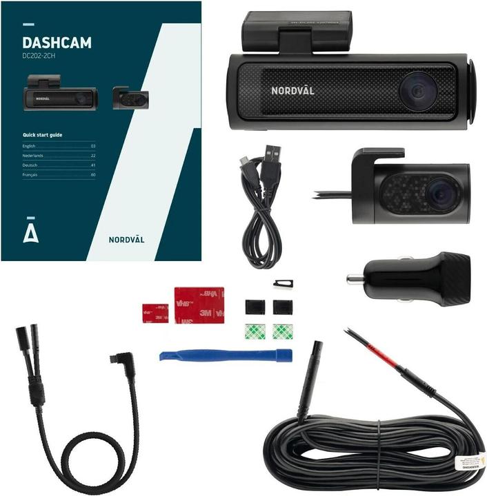 Produktbild Nordväl DC202-2CH 4K Dashcam + WiFi + GPS + Parkeermodus + 128GB (WLAN, GPS-Empfänger)