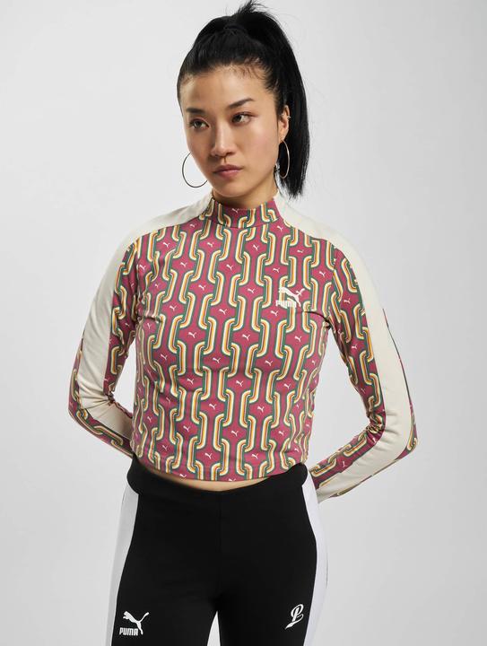 Actual product image Puma T7 70s Psychedelic Graphic LS Cropped Top (M)