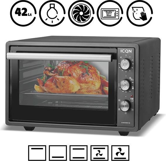Produktbild Icqn 42 Liter Minibackofen, Anthrazit