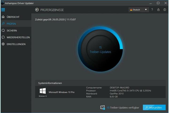 Actual product image Ashampoo Driver Updater ESD, full version, 3 PC, 1 year (3 User, 12 months)