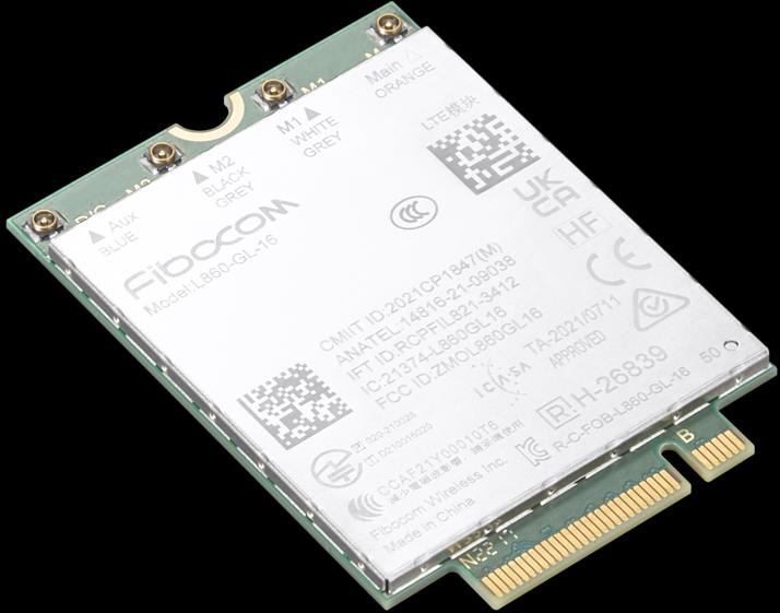 Actual product image Lenovo ThinkPad Fibocom L860-GL-16 CAT16 LTE WWAN Module for ThinkPad T14 Gen3 (M.2 A Key)