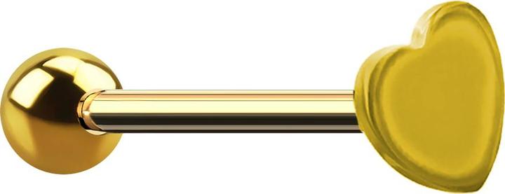Immagine prodotto Star Piercing Barbell vergoldet mit Kugel und Herz (Acciaio chirurgico 316L)