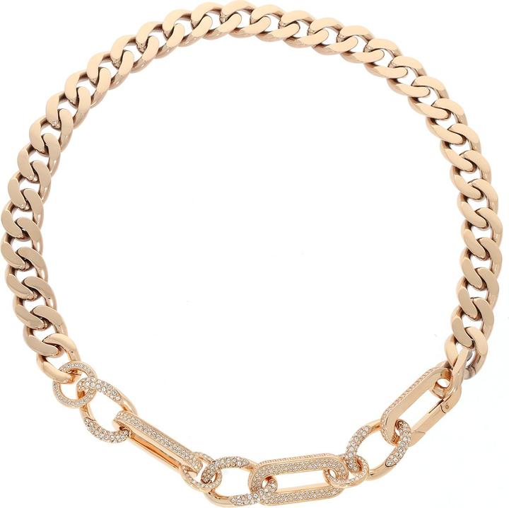 Swarovski Dextera Halskette Statement Gemischte Glieder Weiss Roségold S (Swarovski Metall, 42 cm)