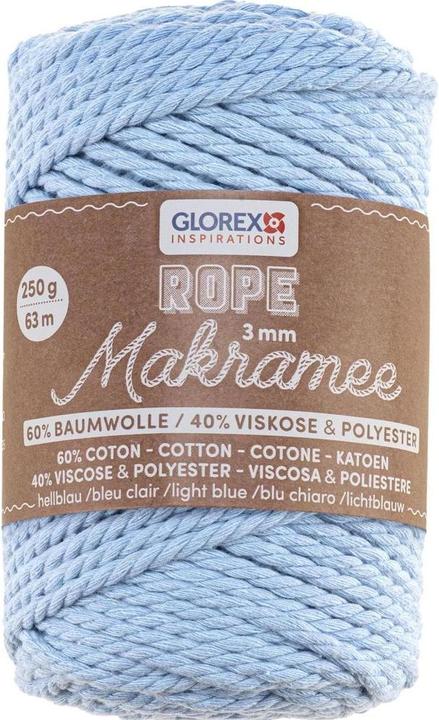 Glorex Corde à macramé 3mm 250g torsadé (63 m)