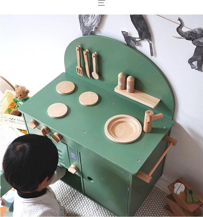Image du produit Nelaroom Cuisine en bois rétro avec accessoires