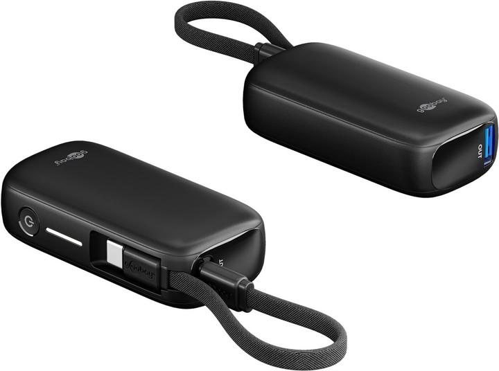 Produktbild Goobay Powerbank 5.000 mAh mit integriertem USB-C-Kabel (5000 mAh, 15 W, 15 Wh)