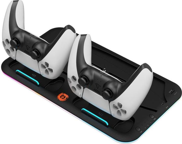 Actual product image Canyon CS-5, PS5 Charger stand, with RGB light,, with + cable, 475±, Juodas (PS5)