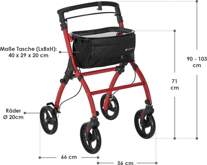 Immagine prodotto Juskys Aluminium Wohnungsrollator
