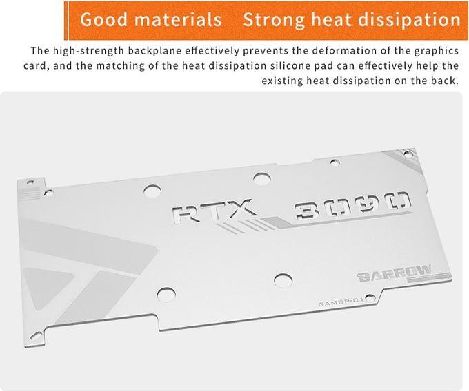 Actual product image Barrow Backplate for GALAX/GAINWARD 3090 full coverage GPU Water Block - Silvery