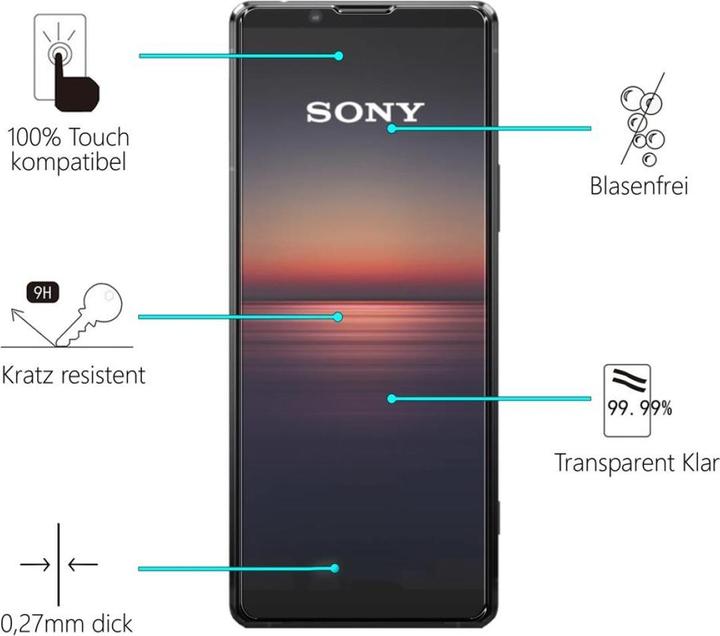 Produktbild Screenguard Sony Xperia 5 II Panzerglas Schutzfolie Case Friendly Design (1 Stück, Sony Xperia 5 II)