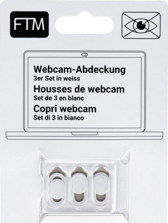 Immagine prodotto FTM Set di 3 copri webcam adattatori, autoadesivi, bianchi