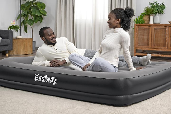 Actual product image Bestway Tritech Queen Air Mattress with Built-in USB Pump 2.03 m x 1.52 m x 36 cm
