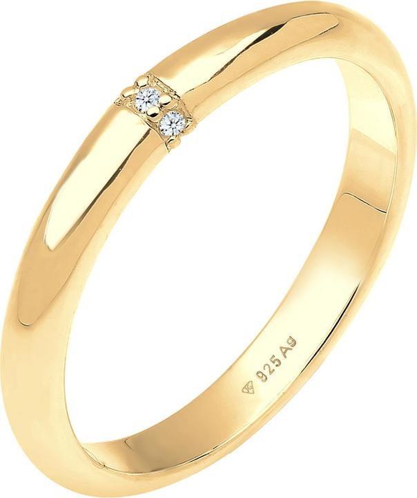 Elli DIAMONDS Ring Diamant 0.045 ct. Klassik Verlobung 925 Silber (54, 925 Silber)